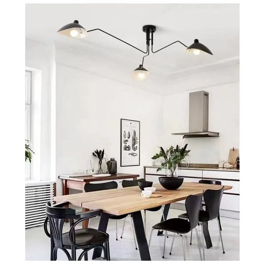 Nordic creative ceiling lamp with adjustable chain 3 heads 165CM for bedroom living room dining room