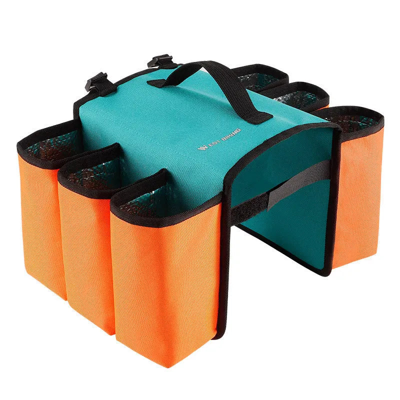 Black and orange bicycle double-sided drink storage bag with 2L capacity