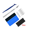 4-piece colourful plastic car film sticking tool kit with scraper blade set in transparent ziplock bag