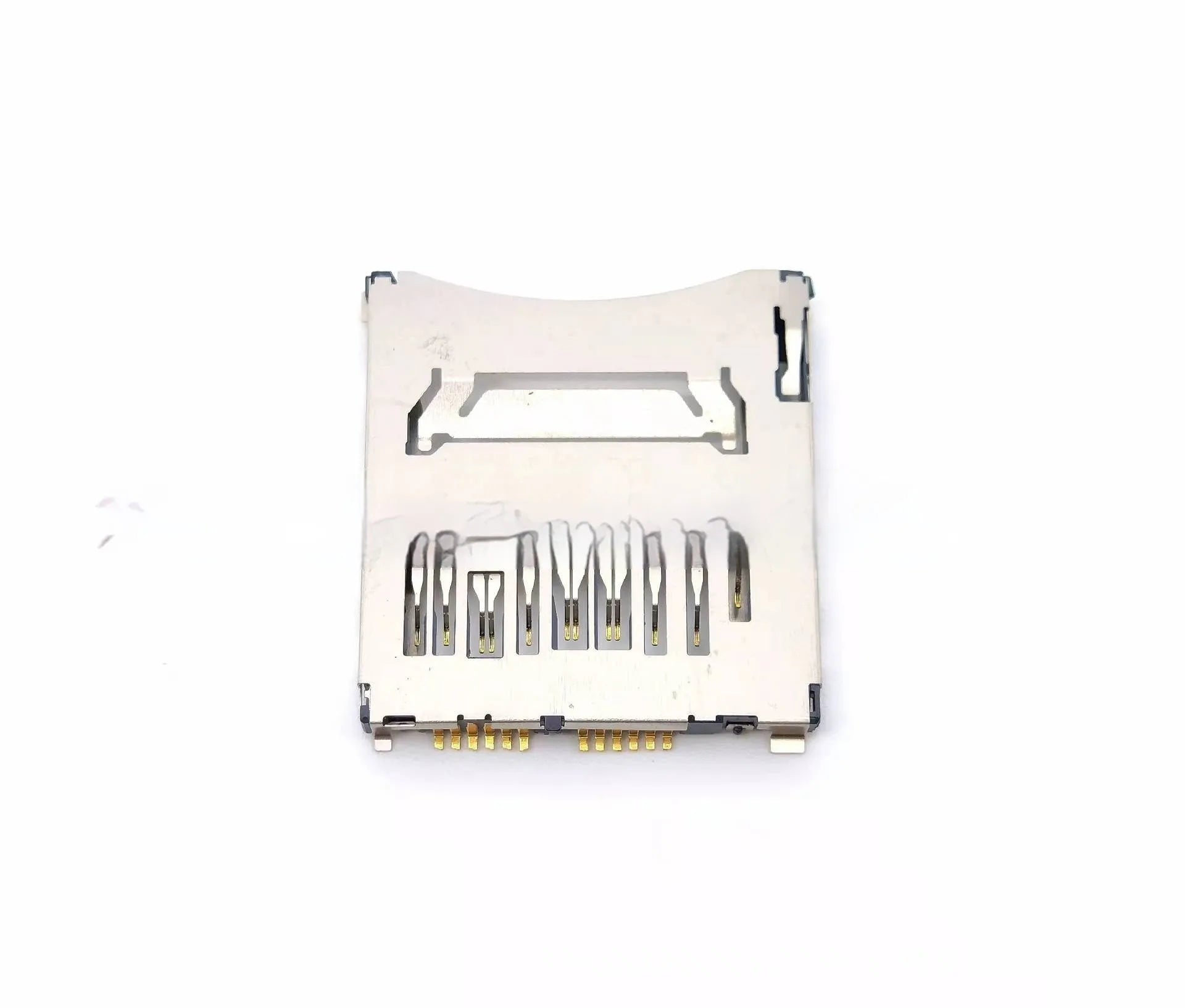 Alloy camera memory card slot component showing high foot and low foot height options