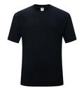 Round neck short sleeve slim fit t-shirt in black or white cotton