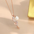 925 silver animal pendant necklace with platinum rose gold colour and Oring chain on a white background