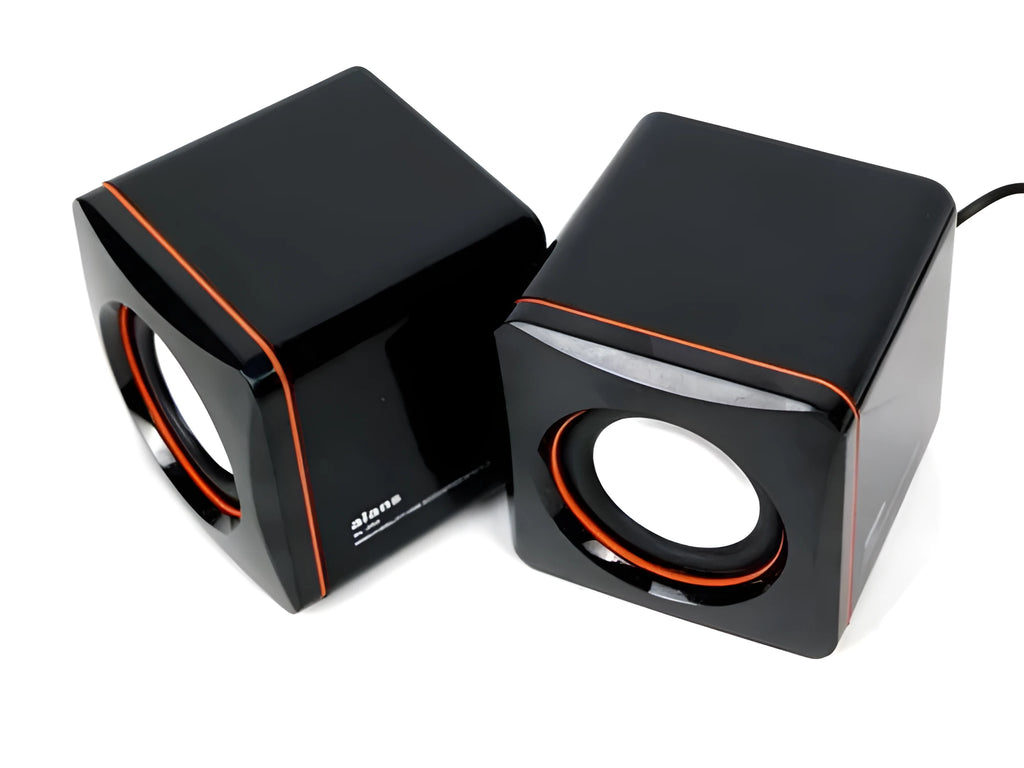 Black square USB-powered 2.0 computer speaker for 700B model desktop peripheral