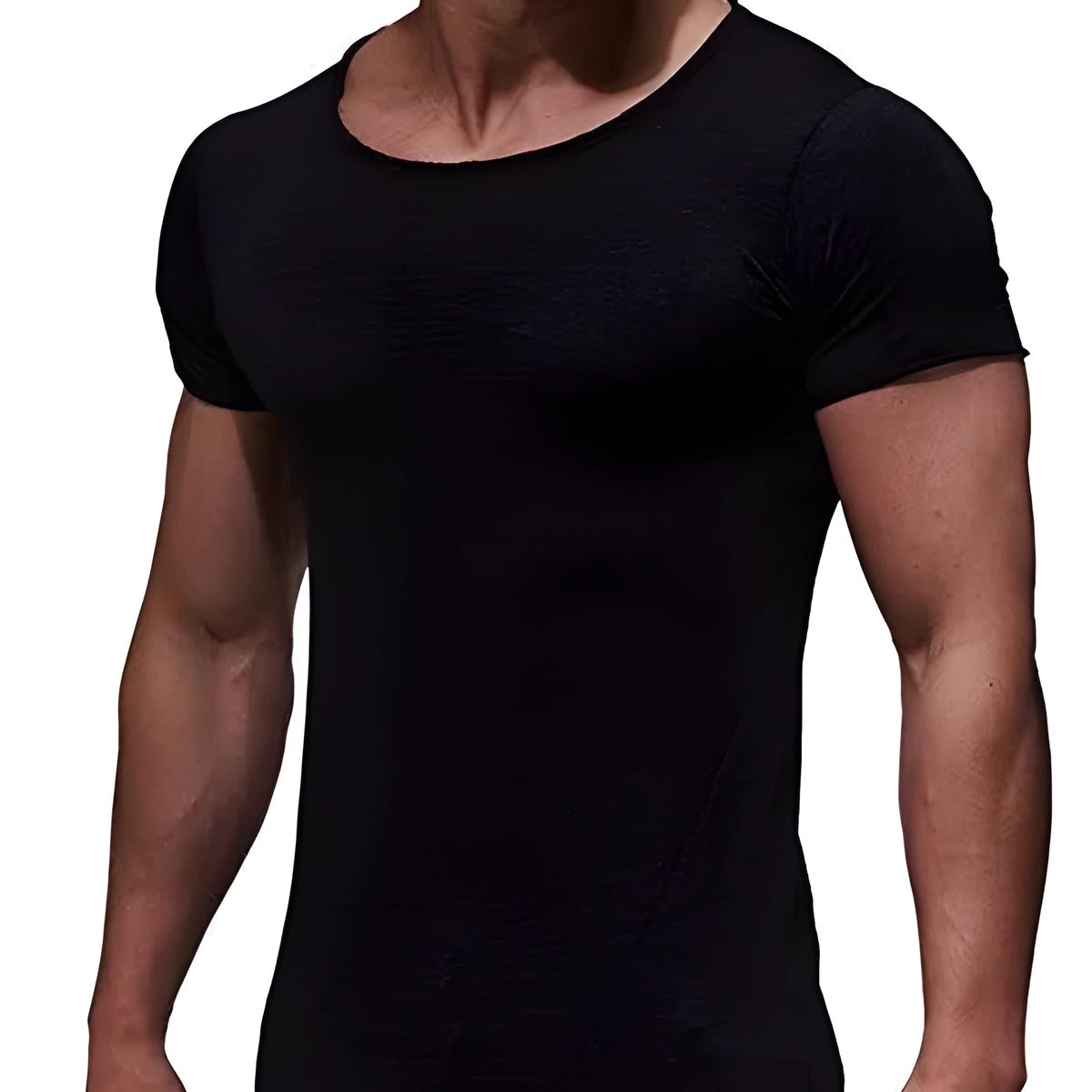 Men's modal short-sleeved T-shirt in solid colour, available in multiple sizes and colours