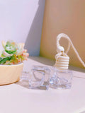 Car perfume pendant fragrance with glass bottle in cylinder, diamond, flat drum and square options