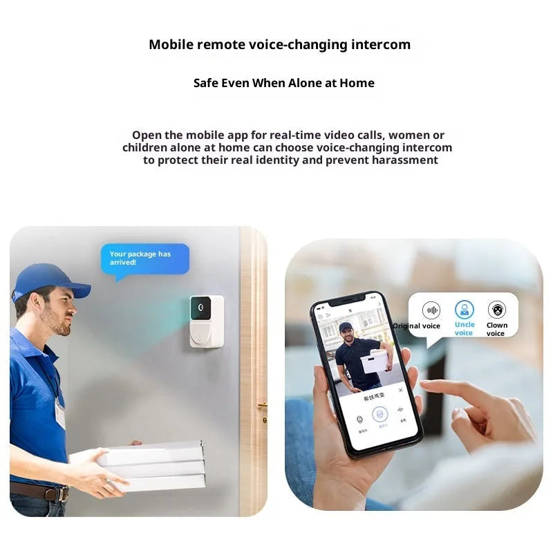 Wireless video intercom doorbell with 1080P camera rechargeable X17 model