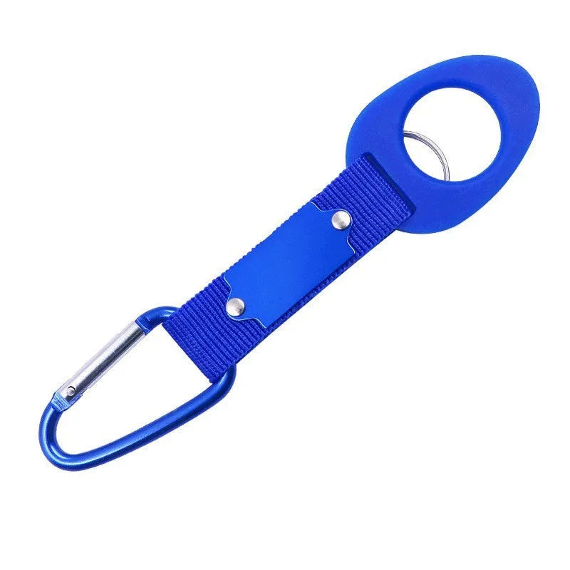 Sports outdoor water bottle buckle in aluminium alloy and rubber, 18.5cm length, available in black, green, blue, red