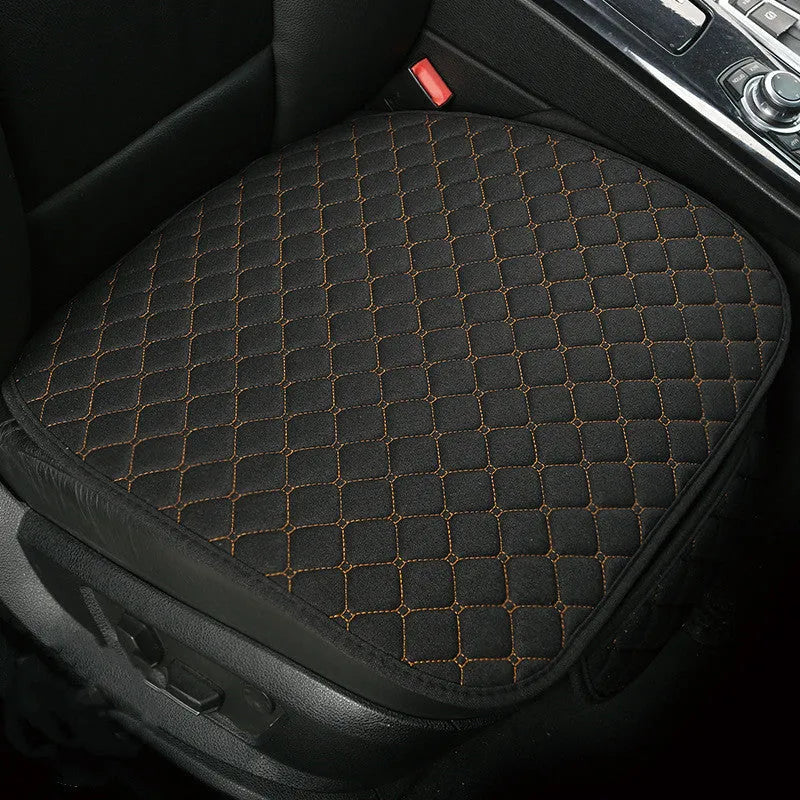 Flax car seat cover protector in linen fabric, beige colour, universal fit for front seat