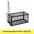 Automatic metal and plastic mouse cage trap in small, medium, and large sizes for indoor use.