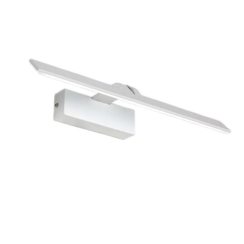 White LED mirror headlight with tri-colour dimming mounted above a bathroom mirror, 520mm length