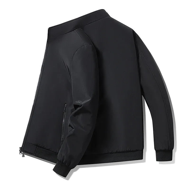 Men's winter thickening cotton coat in black, oversized fit, size M to 8XL, polyester fibre