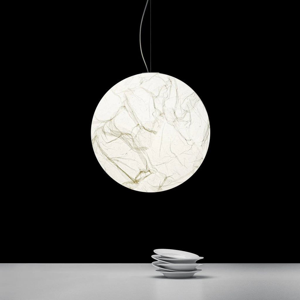Moon pendant light D50 in minimalist style for double-height restaurant or hotel lobby, low voltage ≤36V