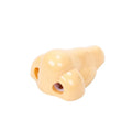 Flesh colour plastic manual pencil sharpener with big nostril hole on geometric body.