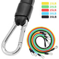 TPE elastic band rope with carabiner for home training, 5 resistance levels 15lb to 35lb