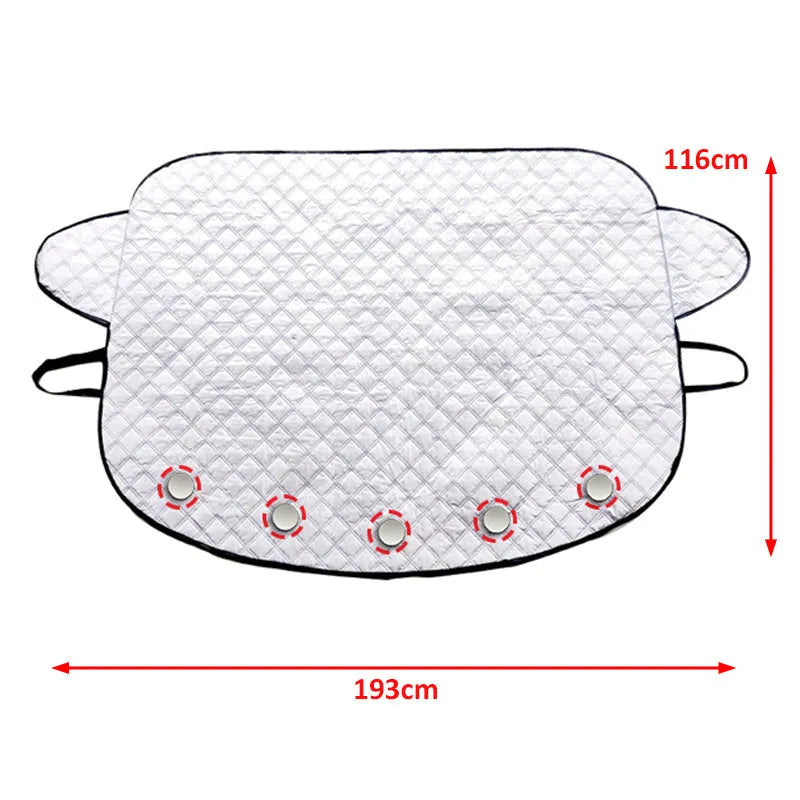 Thickened frost sun visor for GM cars with magnetic attachment and aluminium foil construction