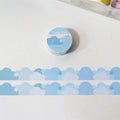 Roll of Japanese paper washi tape with stars and clouds border decoration measuring 24mm wide