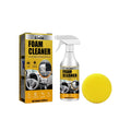 Car interior foamed cleaner kit showing 60ml container and 10x10cm sponge for wash-free cleaning