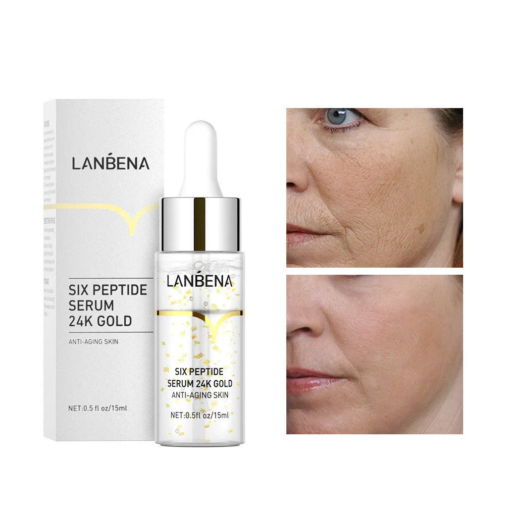 15ml water-based stock solution bottles in hyaluronic acid, VC, 24K polypeptide, and pore variants.