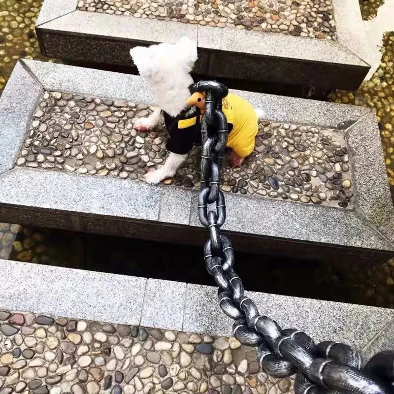 Simulation rough rope design dog lead in bronze colour with plastic clasp for walking and comedy videos