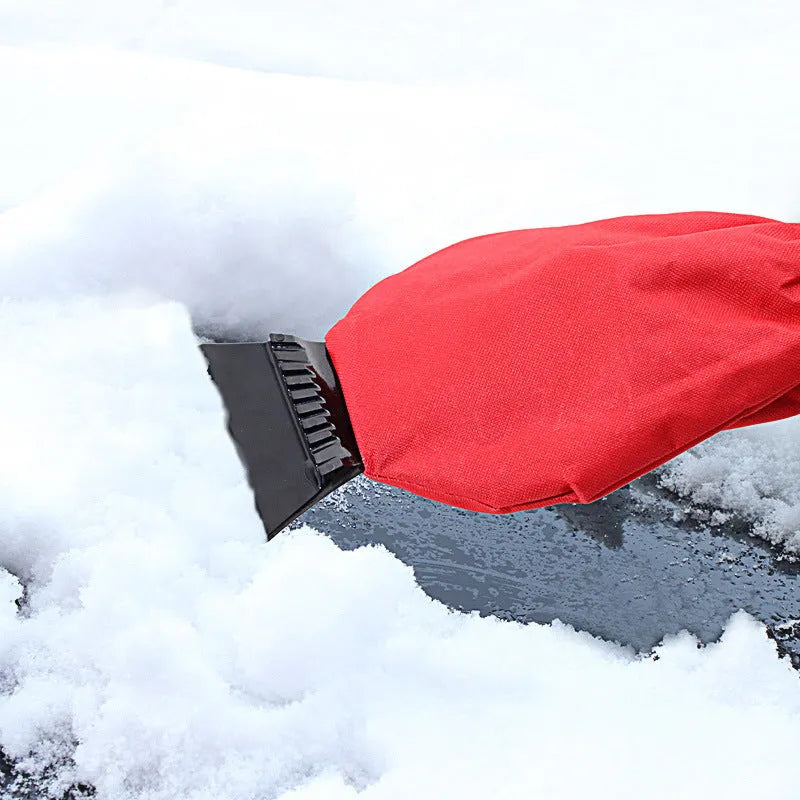 Car multifunction ice sweeping snow plough shovel in red colour for winter vehicle snow removal