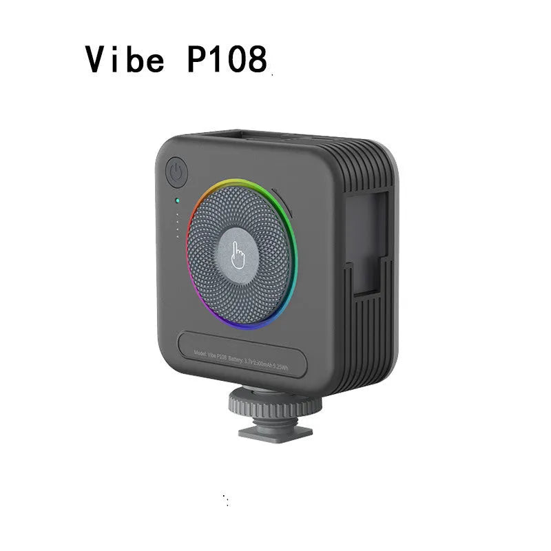 Portable LED fill light, 72x89x31.6mm, ABS and aluminium alloy, 5W, RGB and dual colour, USB-C