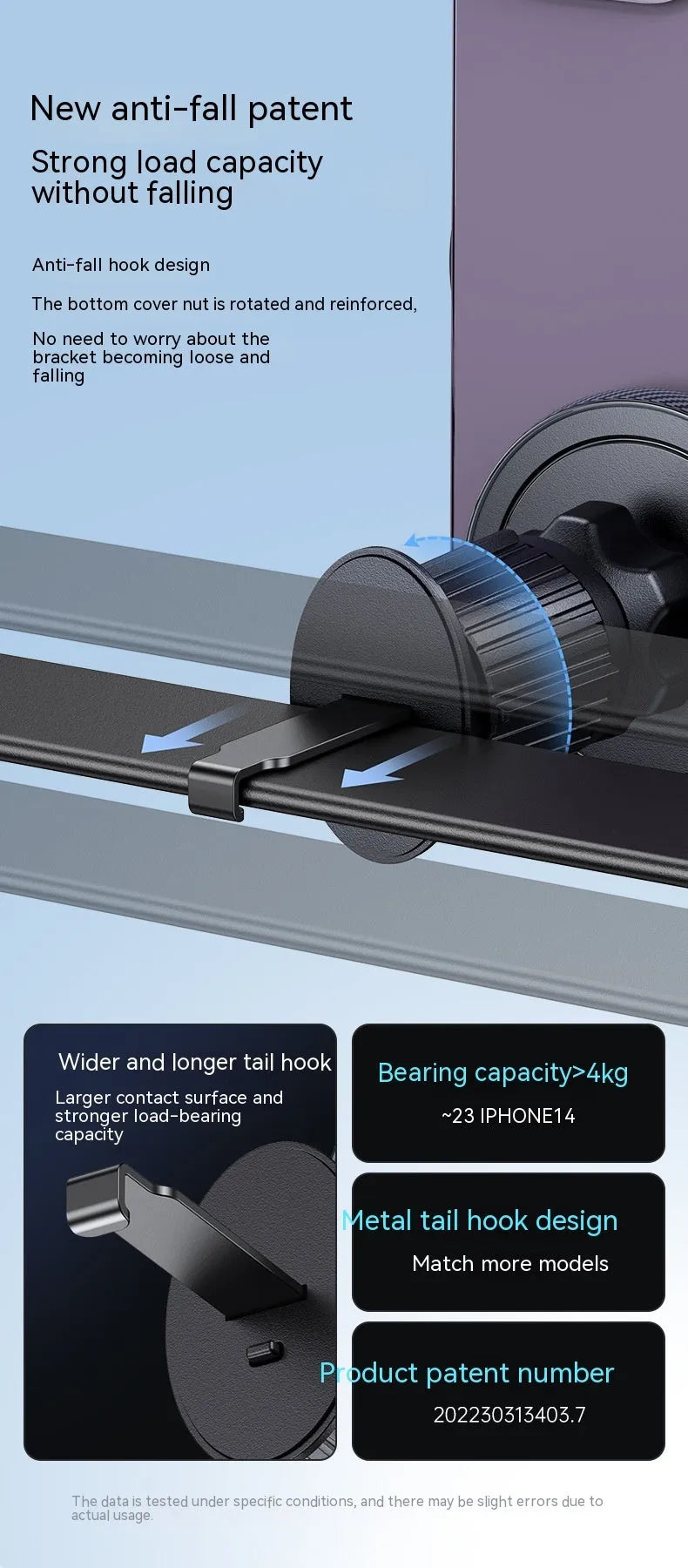 Car air outlet metal hook type magnetic suction phone mount
