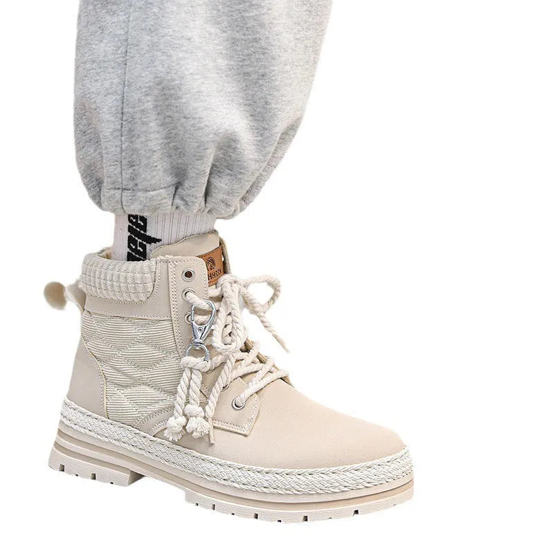 High-top men's boots in animal pattern with pointed toe and platform sole, artificial PU upper, PVC sole