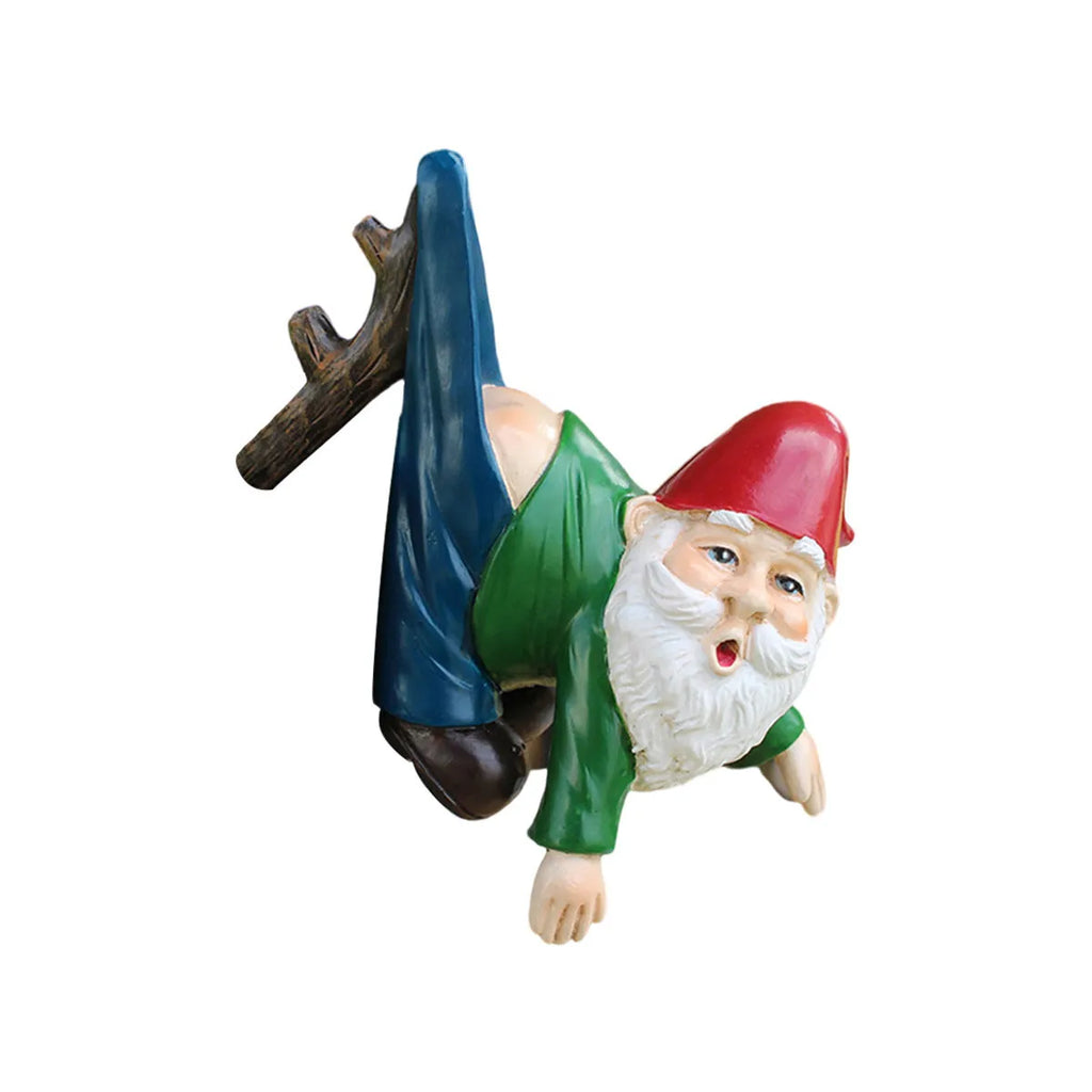 Resin craft ornament dwarf pants pendant 14x10x8cm American country style polished finish