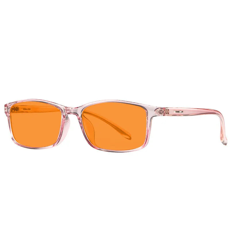 Orange lens anti-blue light glasses with full rim frame in four colour options