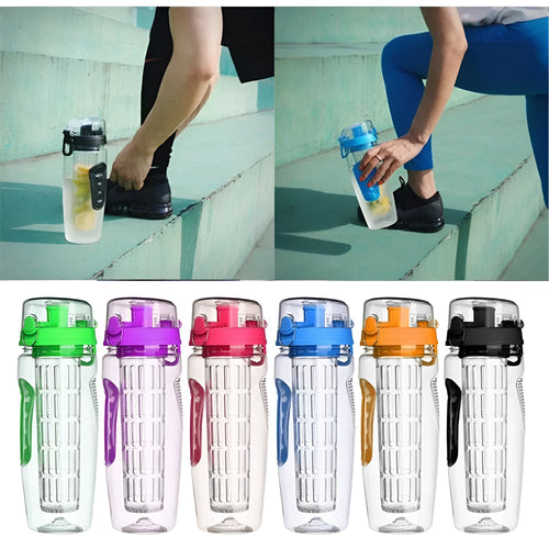 32oz fruit infusing water bottle with fruit infuser insert and leakproof cap