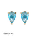 Gold-plated drop earrings with pear shape and zircon stones in candy colours on copper.