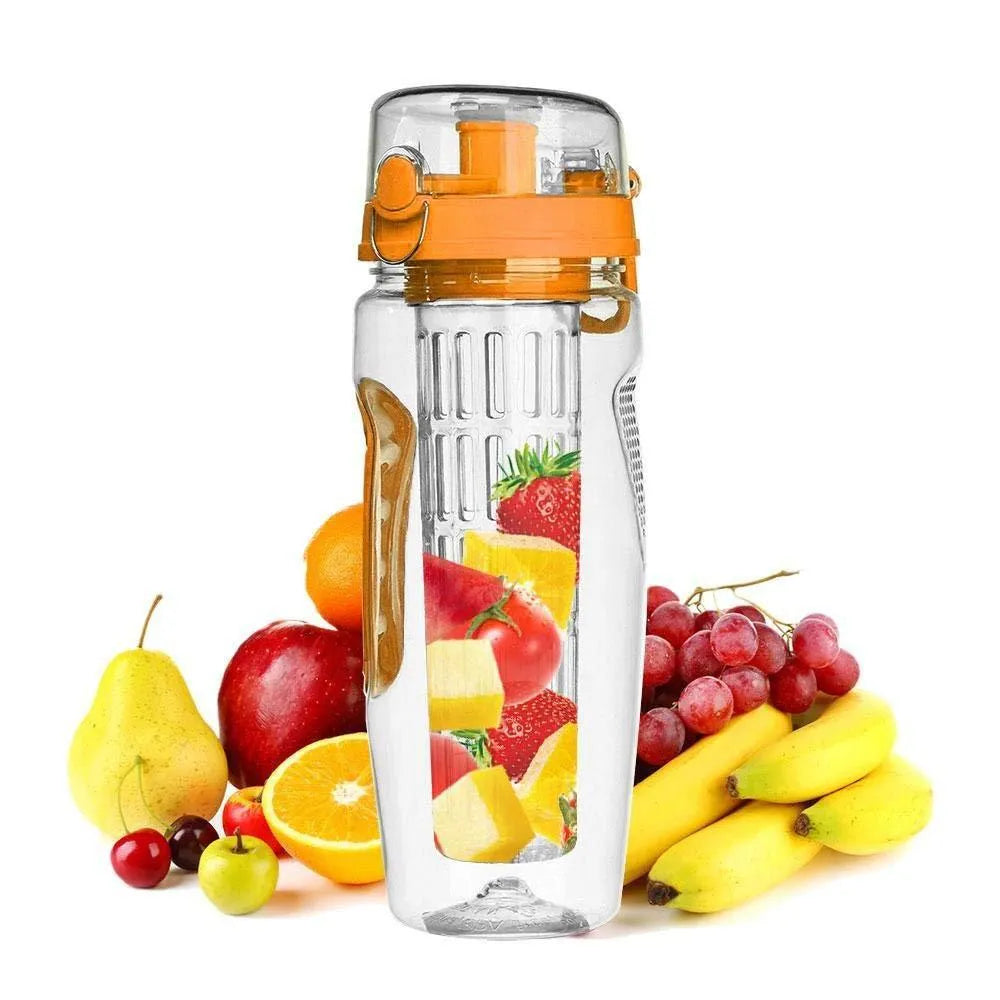 32oz fruit infusing water bottle with fruit infuser insert and leakproof cap