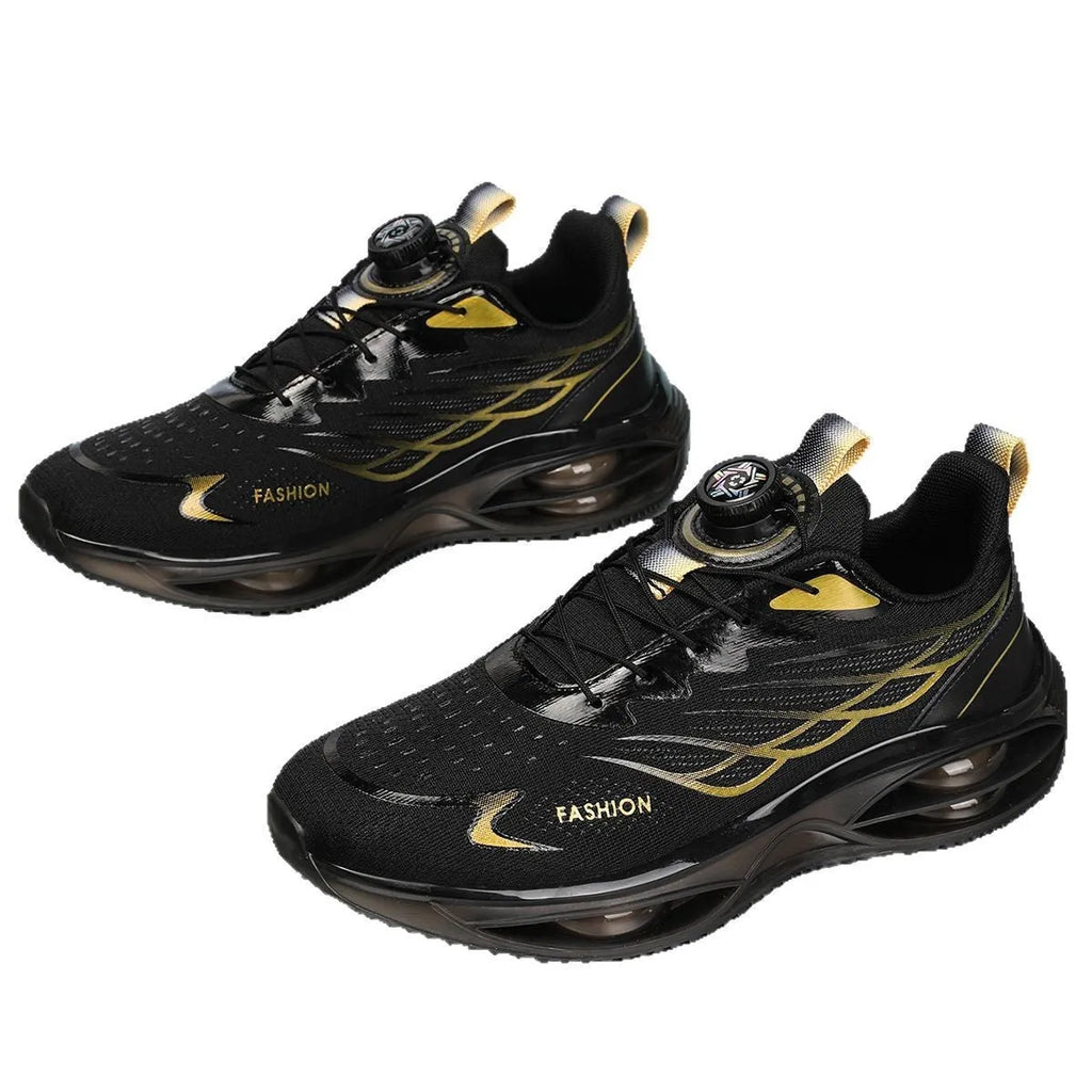 Casual running shoes with mesh upper and rubber sole in three colour options