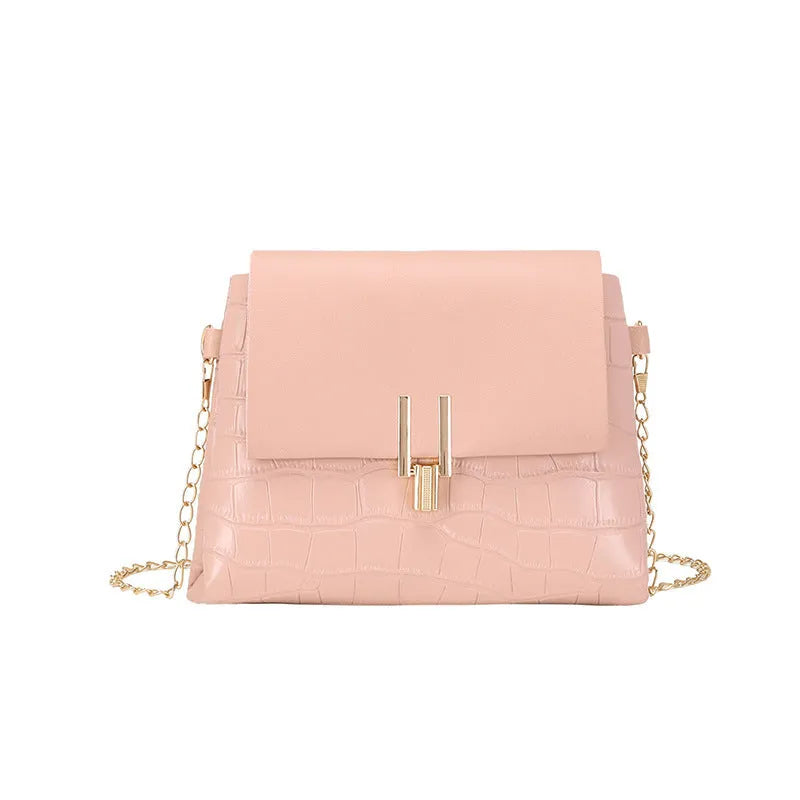 Stone pattern small square PU bag with chain strap in multiple colour options