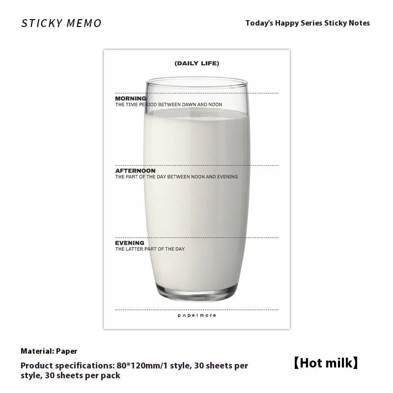 Today's Happy Series message notepad in choice of four colours, 30 pages, 120x80mm.