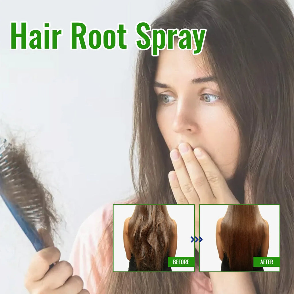 120ml rosemary essential oil dense hair growth spray bottle on a white background