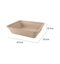 Brown biodegradable disposable cat litter box shown in three available sizes for small cats.