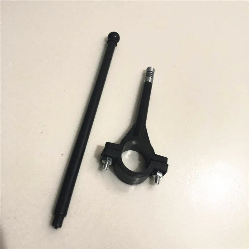Square polyester car flag on a 30 cm white plastic pole for handlebar mounting or hand waving.