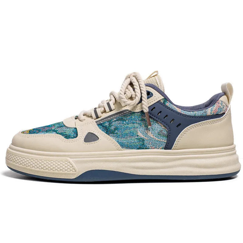 Men's casual canvas shoes in Milan green colour with round toe and flat heel design