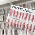 High-grade long crystal plated frosted seal nail sticker in bean paste chili colour, 40 pieces