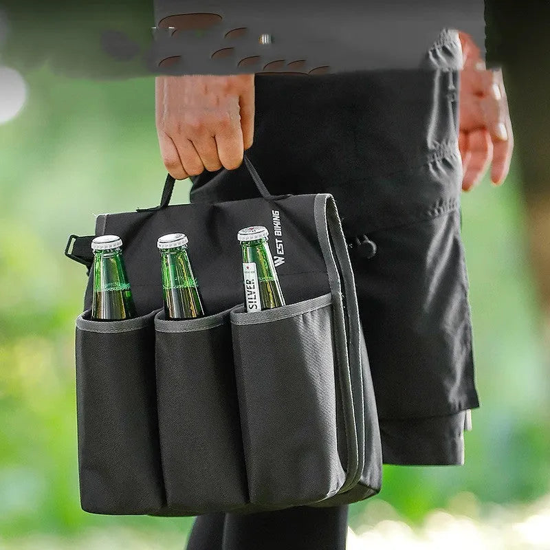 Black and orange bicycle double-sided drink storage bag with 2L capacity