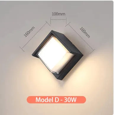Outdoor waterproof wall lamp with aluminium body and acrylic shade for garden lighting