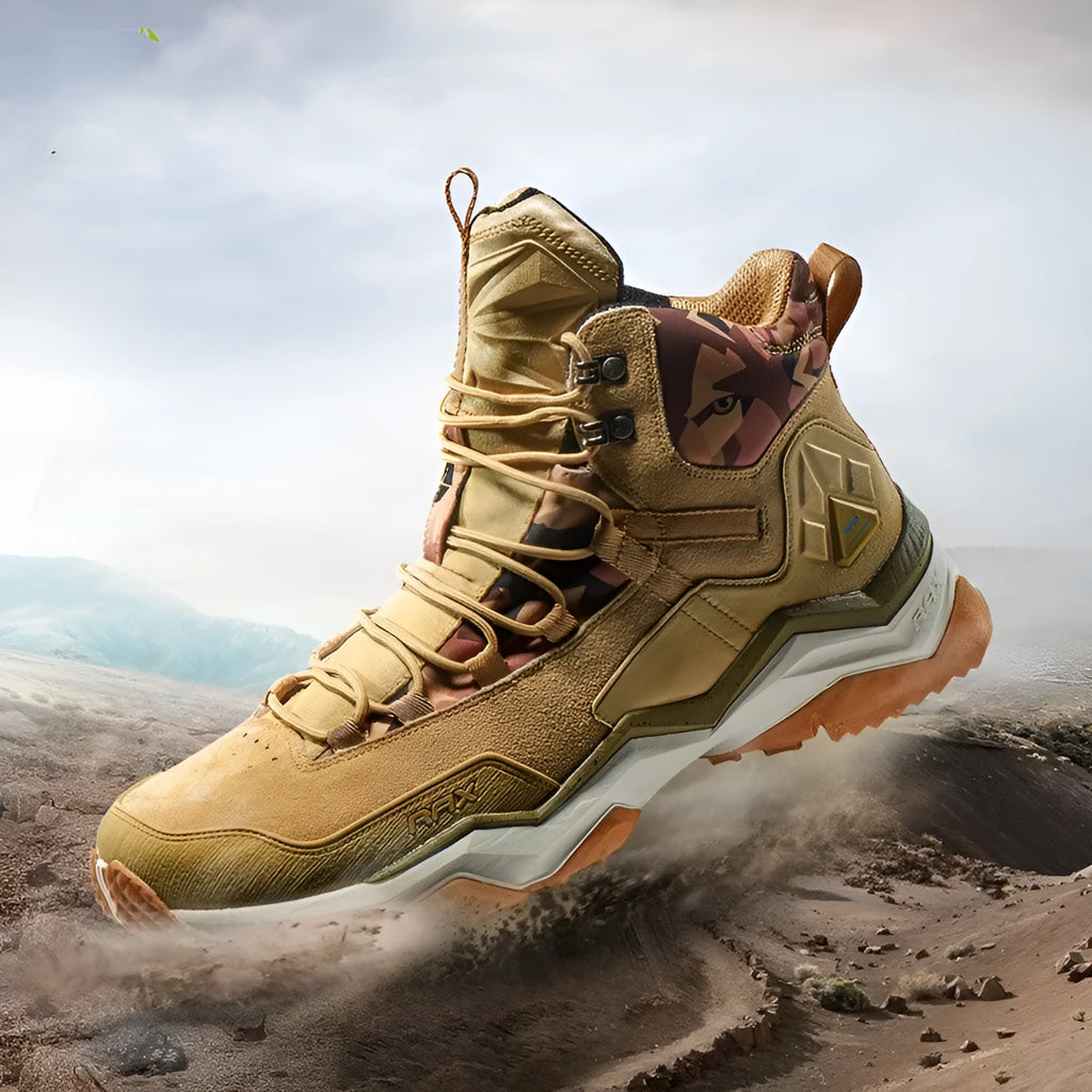 Waterproof non-slip high top hiking shoes for men and women in Carbon Black colour for mountain climbing