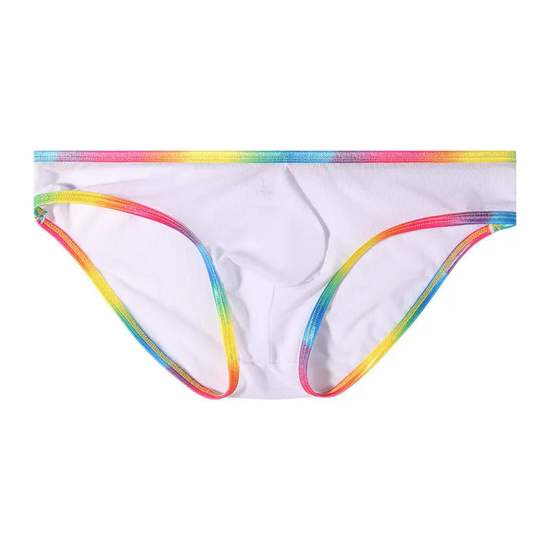 Women's transparent mesh briefs in multiple colours showing knitted nylon fabric construction