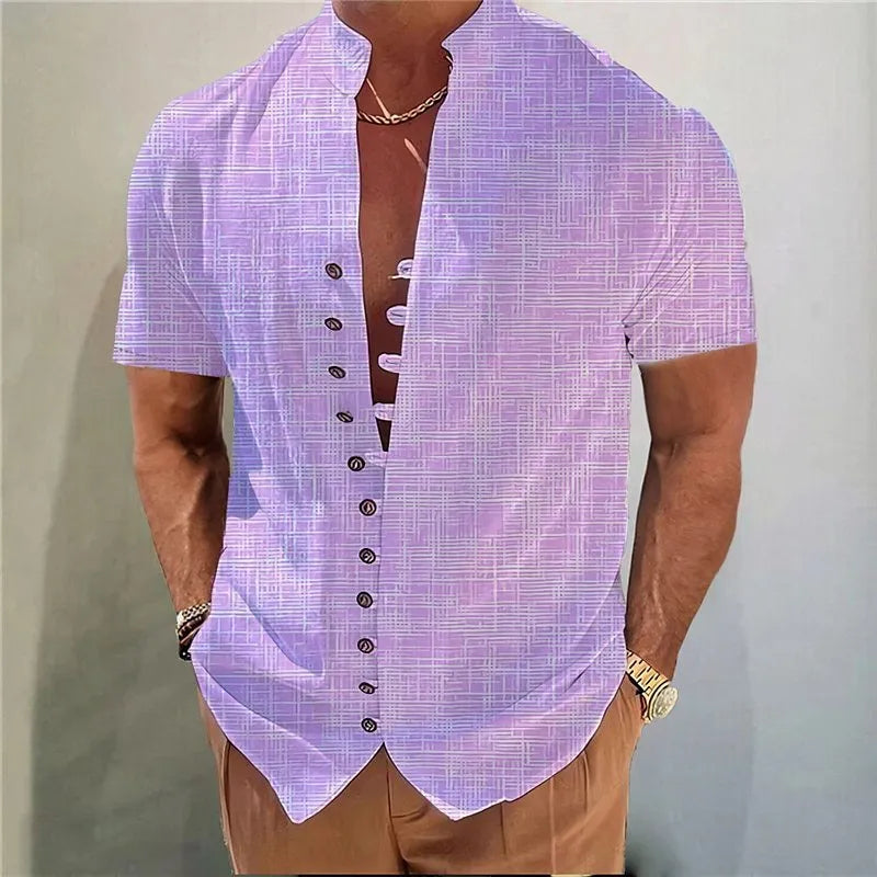 Youth geometric 3D printed floral pattern cardigan shirt in chemical fibre blend fabric