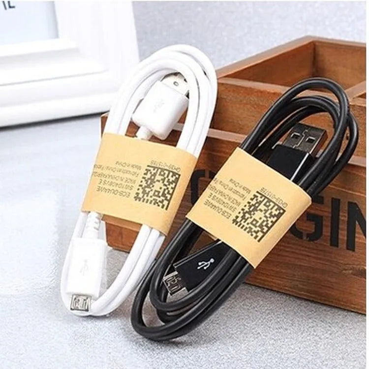 Black and white Android universal data cable with Micro USB connector for charging and data transfer