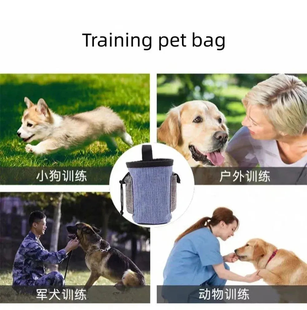 Portable pet training waist bag with waterproof cloth and plastic belt clip in multiple colour options