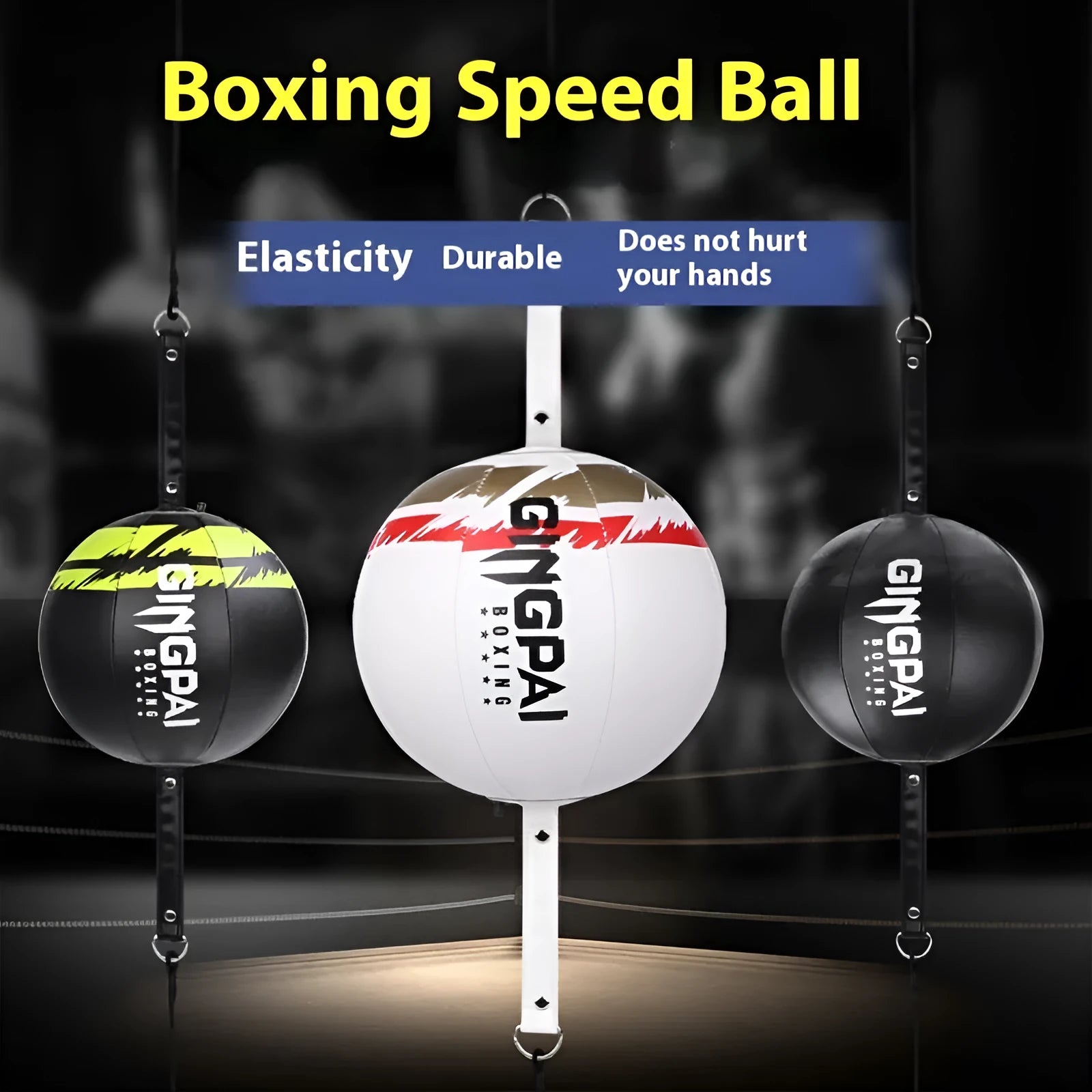 Hanging boxing speed ball training equipment for reaction and dodge practice with PU construction