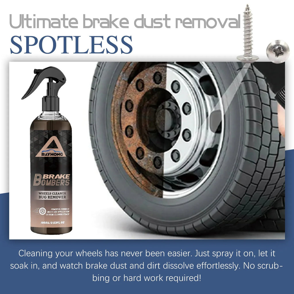 Car brake cleanser bottle with sponge towel for automotive rust removal and polishing