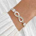 Silver-plated zinc alloy bracelet with geometric infinite design for women